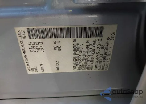 2012 Nissan Altima 2.5 S z USA, uszkodzony, nr VIN 1N4AL2AP9CN522352